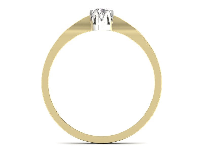 Pierścionek z brylantem żółte i białe złoto - 672bzb — zdjęcie 2