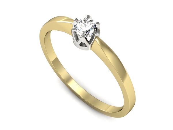 Złoty pierścionek z diamentem złoto próba 585 - 673bzb- 1