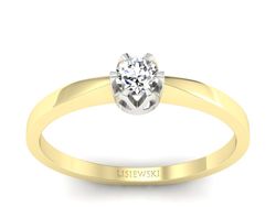 Złoty pierścionek z diamentem - 673bzb