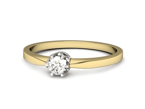 Złoty pierścionek z diamentem złoto próba 585 - 673bzb