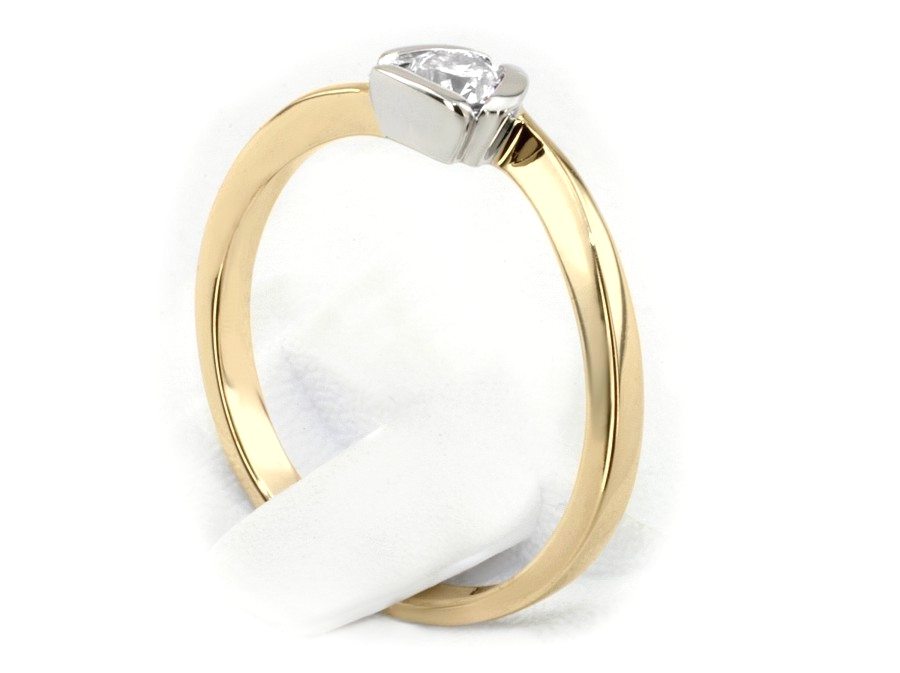 Pierścionek zaręczynowy z brylantem - 677bbr_SI_I — zdjęcie 3