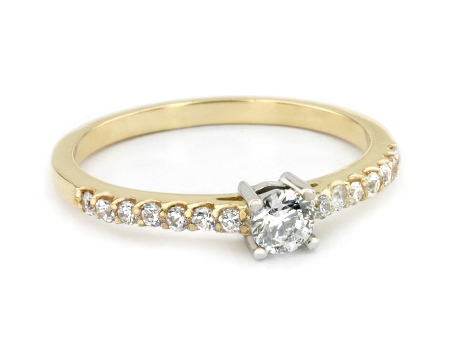 Pierścionek zaręczynowy z brylantem - 679bbr_P_F — zdjęcie 2