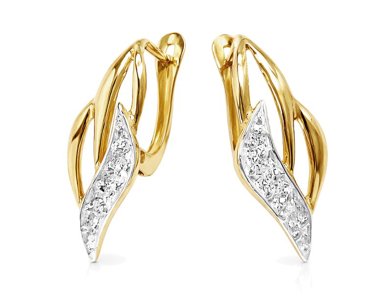 Złote kolczyki z cyrkoniami - 680