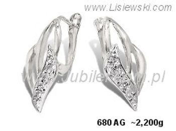 Kolczyki srebrne z cyrkoniami biżuteria srebrna 925 - 680ag - 1