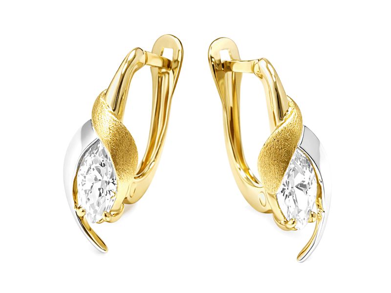 Złote kolczyki z cyrkoniami - 685