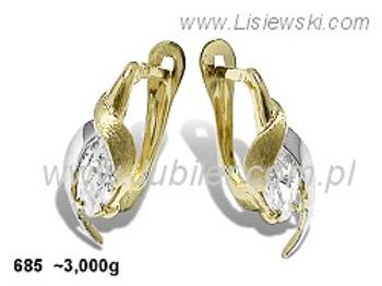 Złote Kolczyki złote z cyrkoniami - 685 - 1