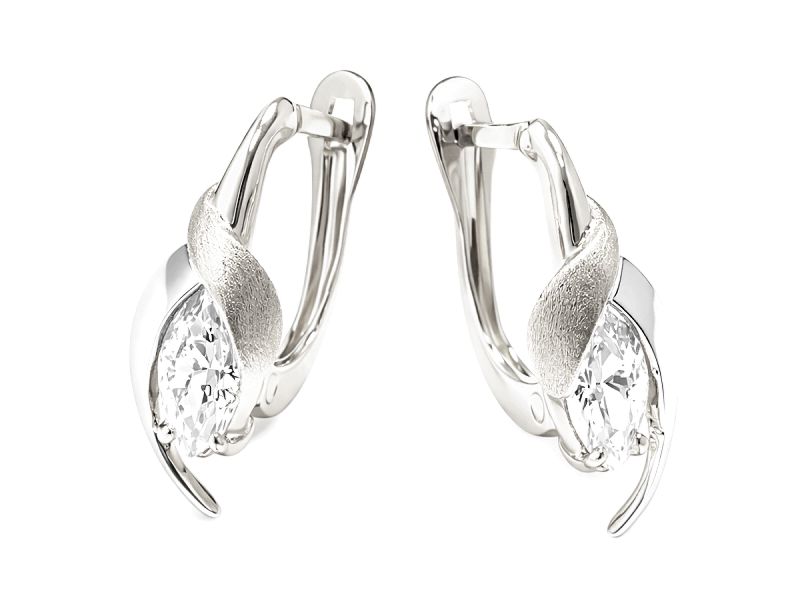 Kolczyki srebrne z cyrkoniami - 685ag