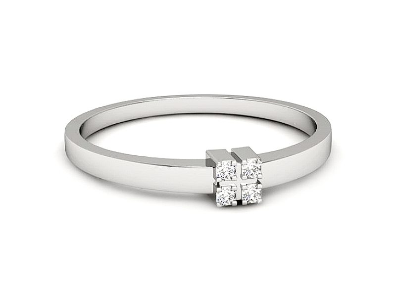 Pierścionek zaręczynowy z diamentami - 687bb — zdjęcie 2