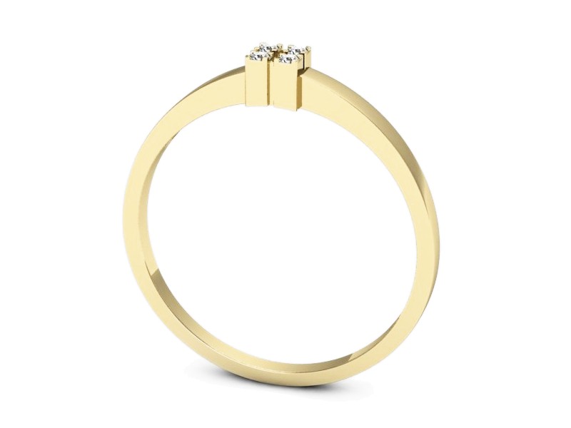 Złoty pierścionek z brylantami - 687bz — zdjęcie 3
