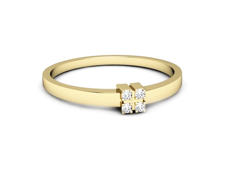 Złoty pierścionek z brylantami - 687bz — zdjęcie 2