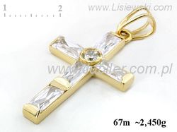 Krzyżyk złoty z cyrkoniami Złota zawieszka - 68m_2_4_m
