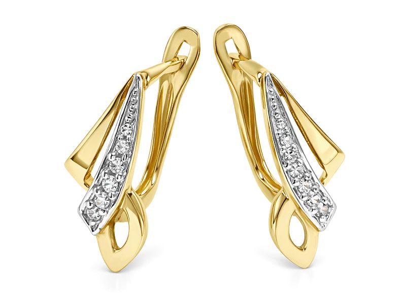 Złote kolczyki z cyrkoniami - 695