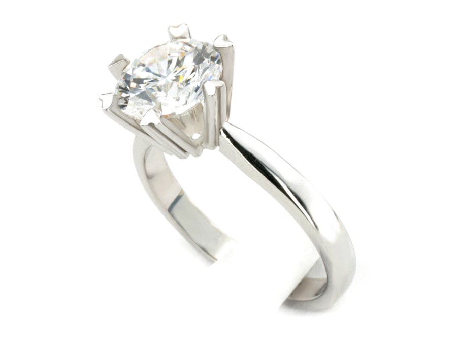 Złoty pierścionek zaręczynowy z brylantem - 699bbr_P_G — zdjęcie 3