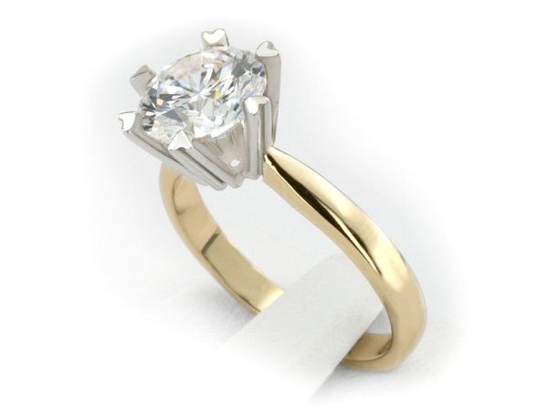 Pierścionek zaręczynowy z brylantem żółte białe złoto 585 - 699bz_br_SI_I