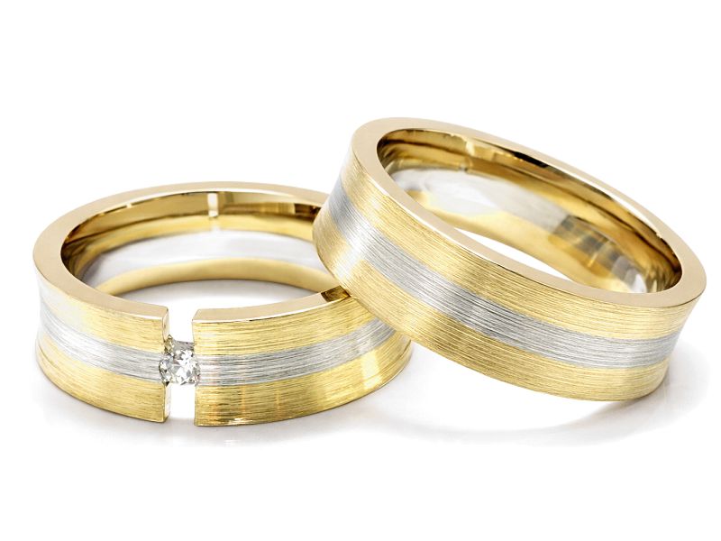Obrączki ślubne obrączki z brylantem - 70210359z — zdjęcie 2