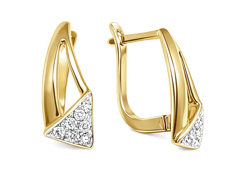 Złote kolczyki z cyrkoniami - 705