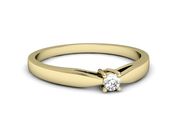 Złoty Pierścionek zaręczynowy z brylantem - 708z - 2