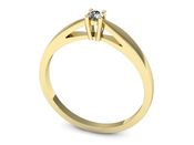 Złoty Pierścionek zaręczynowy z brylantem - 708z - 3