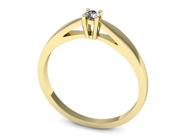 Złoty Pierścionek zaręczynowy z brylantem - 708z