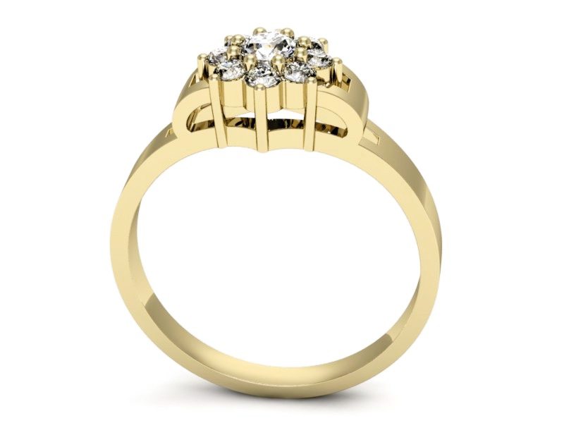 Złoty pierścionek z brylantami żółte złoto - 70br — zdjęcie 3