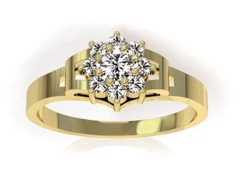 Pierścionek zaręczynowy z brylantami żółte złoto - 70br_SI - 1