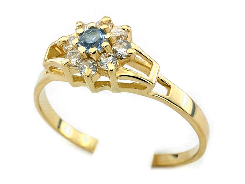 Złoty pierścionek z cyrkoniami - 70n