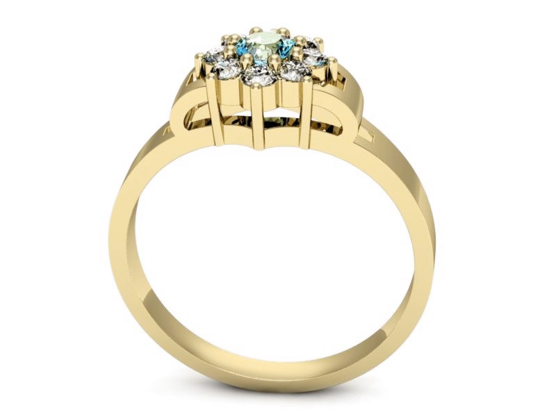 Pierścionek zaręczynowy z topazem i brylantami - 70za — zdjęcie 3