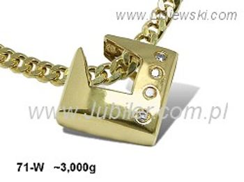 Złoty Wisiorek zawieszka z cyrkoniami żółte złoto 585 - 71w - 1
