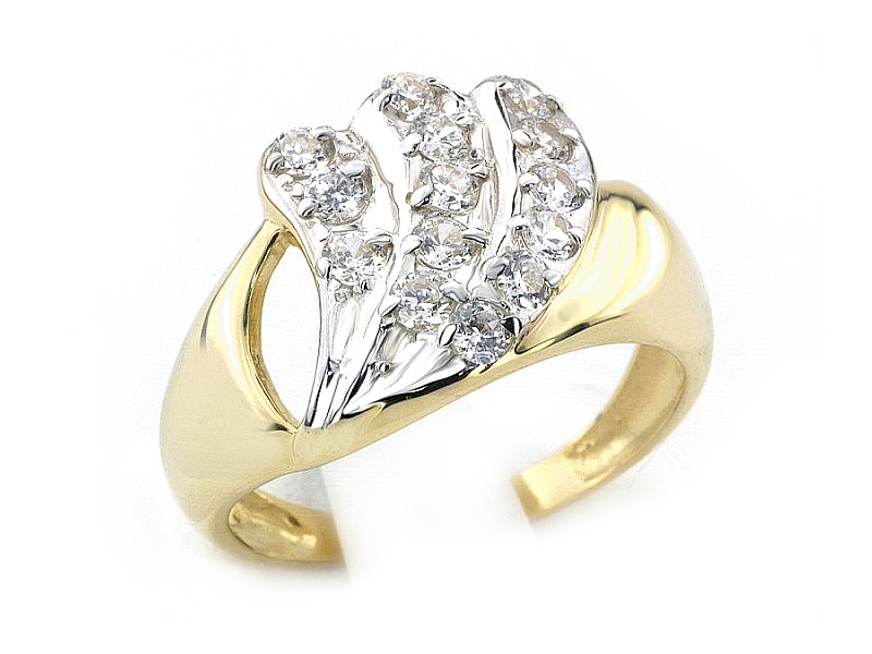 Złoty pierścionek z cyrkoniami żółte złoto - 7247_2