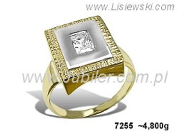 Złoty Pierścionek z cyrkonią żółte złoto próba 585 - 7255 - 1