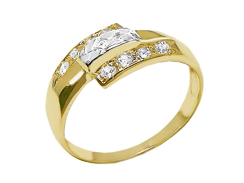 Złoty pierścionek z cyrkoniami - 7274