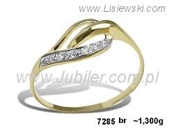 Złoty Pierścionek z brylantami złoto próby 585 żółte złoto - 7285_br- 1