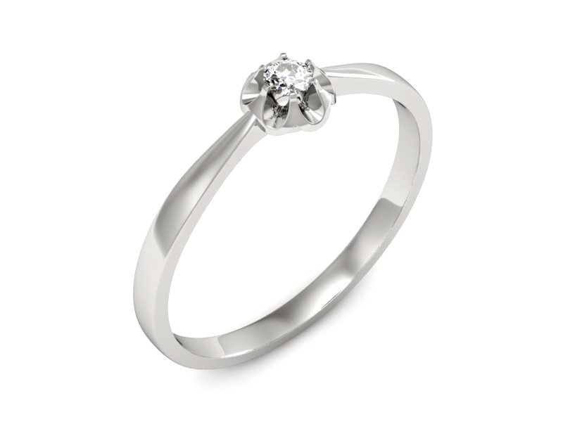 Złoty pierścionek zaręczynowy z brylantem - 730bb