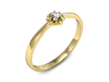 Pierścionek zaręczynowy z brylantem żółte złoto 585 - 730bz - 1