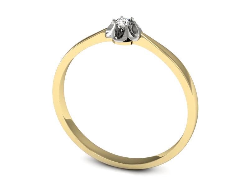 Pierścionek zaręczynowy z brylantami - 730bzb — zdjęcie 3