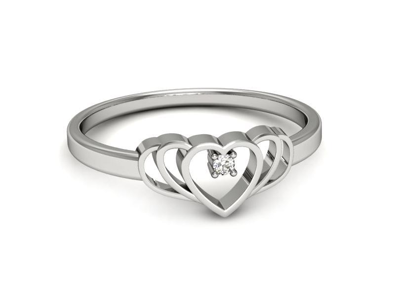 Pierścionek zaręczynowy z brylantem białe złoto - 731bb — zdjęcie 2