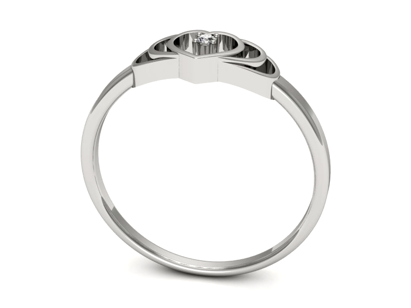 Pierścionek zaręczynowy z brylantem białe złoto - 731bb — zdjęcie 3