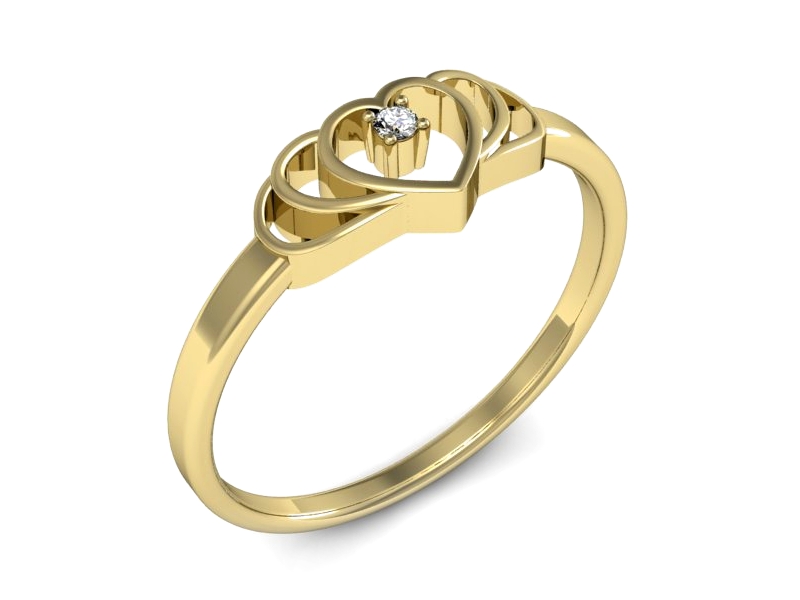 Złoty pierścionek z brylantem żółte złoto - 731bz
