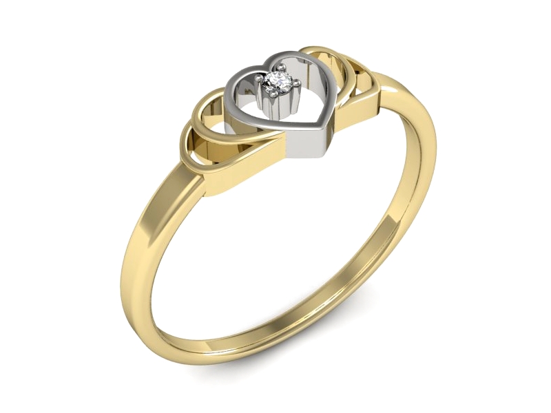 Złoty pierścionek zaręczynowy z brylantem - 731bzb