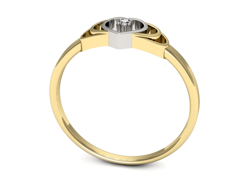 Złoty pierścionek zaręczynowy z brylantem - 731bzb — zdjęcie 3