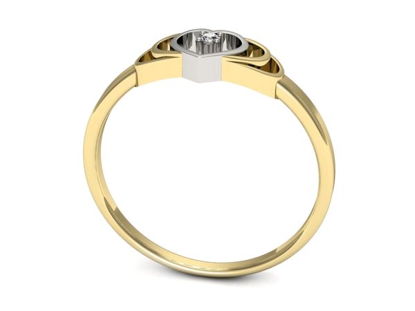 Złoty Pierścionek zaręczynowy z brylantem złoto 585 - 731bzb
