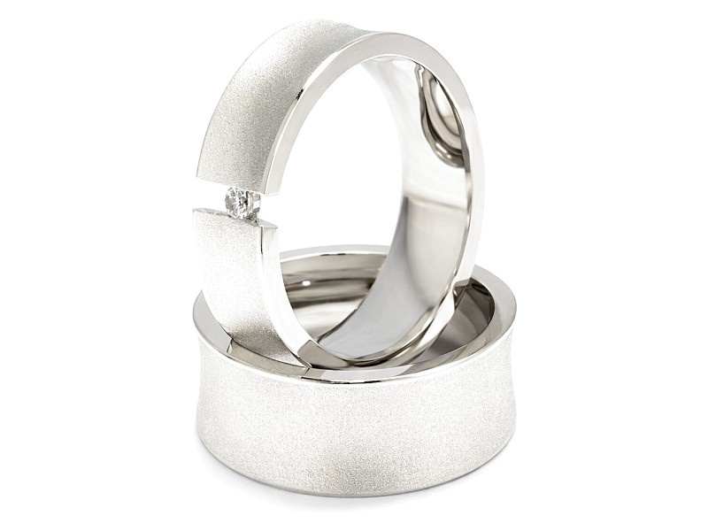 Obrączki ślubne z diamentem białe złoto - 73205359b — zdjęcie 3