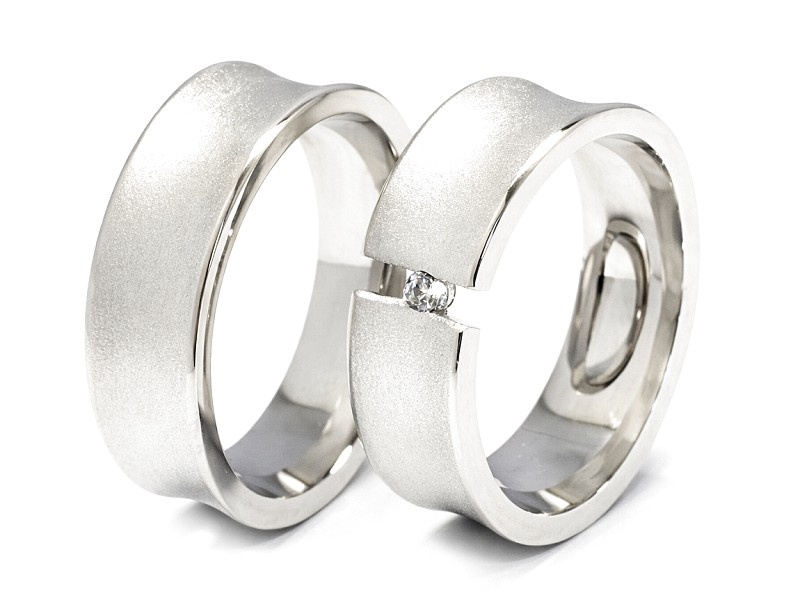 Obrączki ślubne z diamentem białe złoto - 73205359b