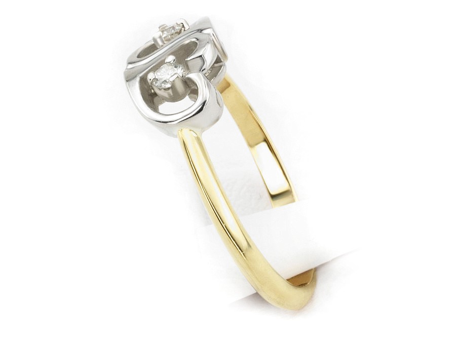 Złoty pierścionek zaręczynowy z brylantami - 732bbr_SI_H — zdjęcie 3