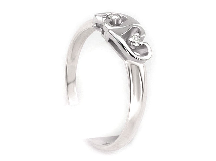 Pierścionek zaręczynowy z brylantami białe złoto - 735b_Si_H — zdjęcie 3