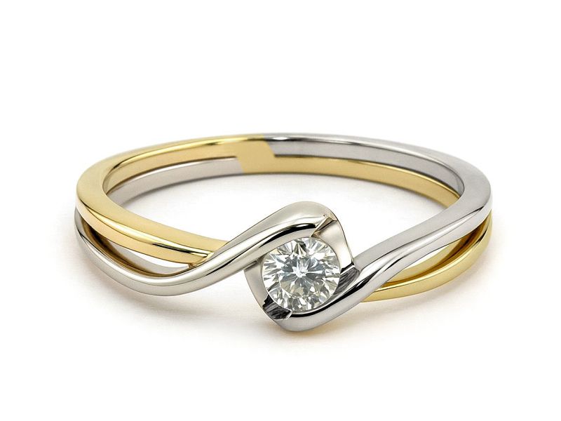 Pierścionek zaręczynowy z brylantem - 738bbr_Si_J — zdjęcie 2
