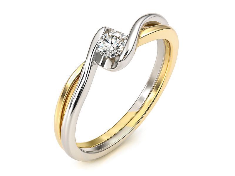 Pierścionek zaręczynowy z brylantem - 738bbr_Si_J — zdjęcie 3