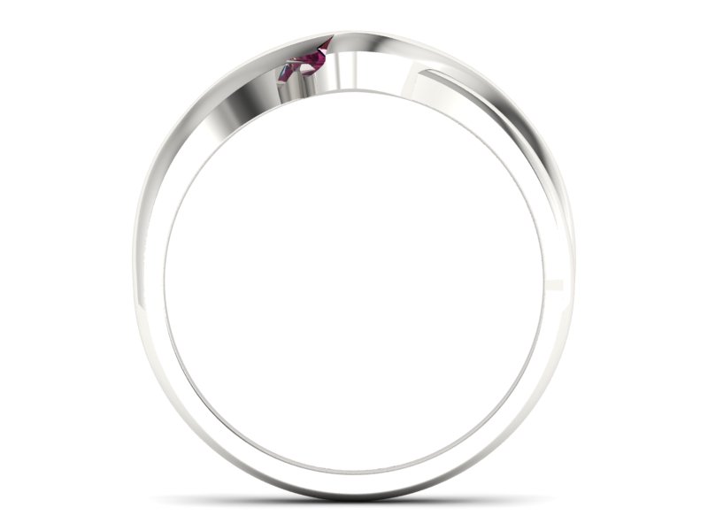 Złoty pierścionek zaręczynowy z rubinem - 739br_r — zdjęcie 2