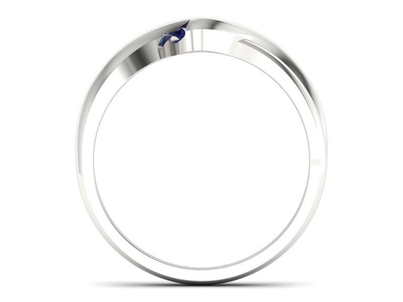 Złoty pierścionek zaręczynowy z szafirem - 739bsz — zdjęcie 2