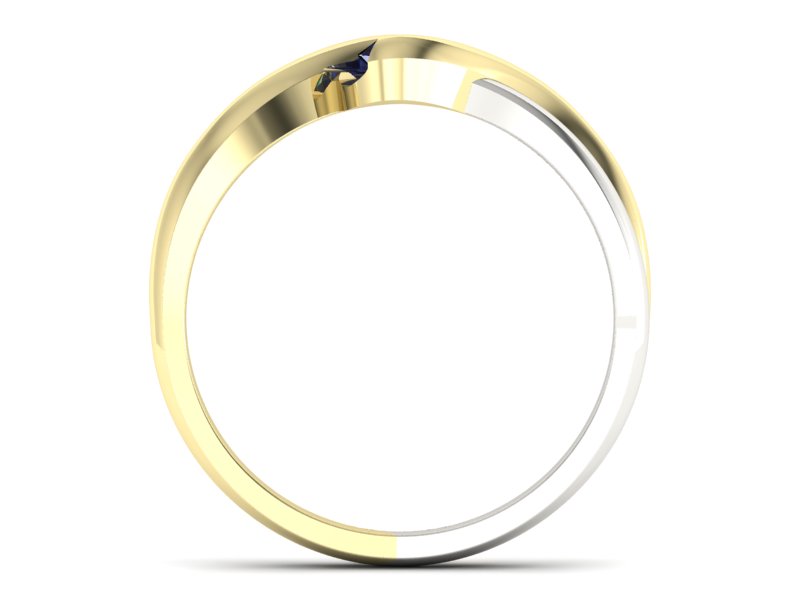 Złoty pierścionek zaręczynowy z szafirem - 739bzsz — zdjęcie 2